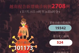 图表新闻：越南报告新增确诊病例2708例