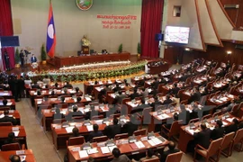 老挝第八届国会第一次会议场景（图片来源：越通社）